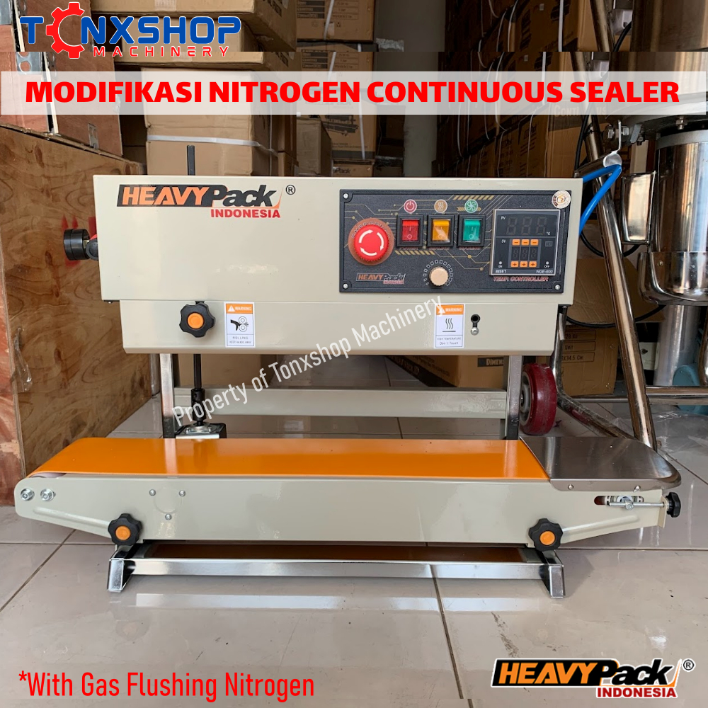 Mesin Sealer Kembung Isi Angin Nitrogen Continuous Sealer Press Plastik FR800 FLUSH