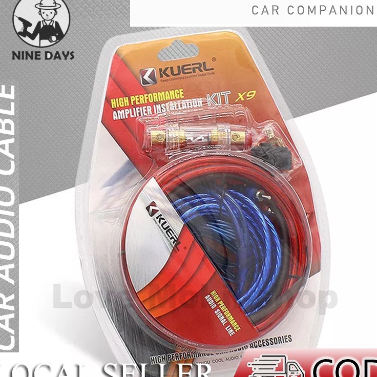 EP Kit kabel penguat mobil 1GA Kit Kabel Speaker Audio Mobil Amplifier Player kit kabel subwoofer mo