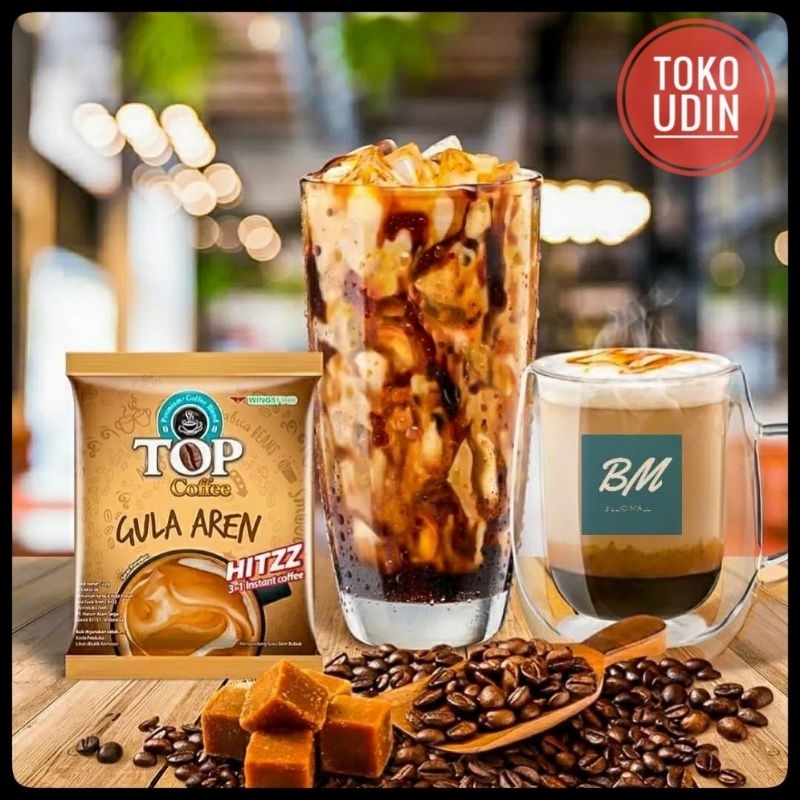 

Top Kopi Gula aren / Top Kopi Kopi Susu / Top Kopi Susu kental manis 1 Renceng isi 10 Pcs