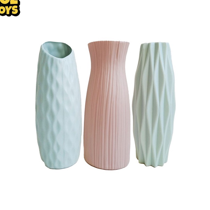 Paket Laris  LOZTOYS Vas Plastik Motif Texture Unik Pot Vas Bunga Tanaman Wave Hiasan Dekorasi Minimalis  Tidak Mudah Rusak