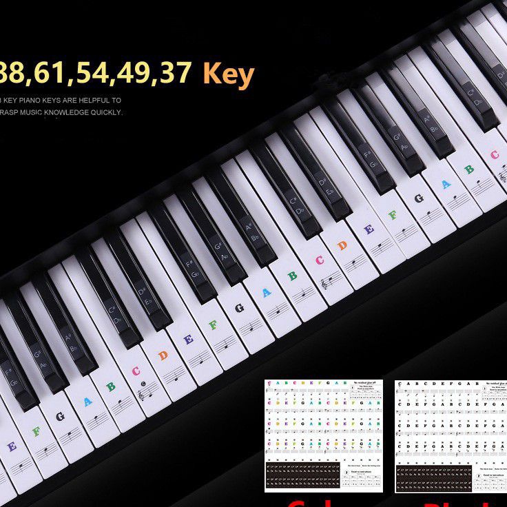88 STICKER TUTS PIANOKEYBOARD TRANSPARANREUSEABLE CUTTING STICKER