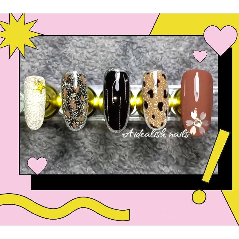 press on nail/kuku palsu motif/fake nail/nail art/ wisuda