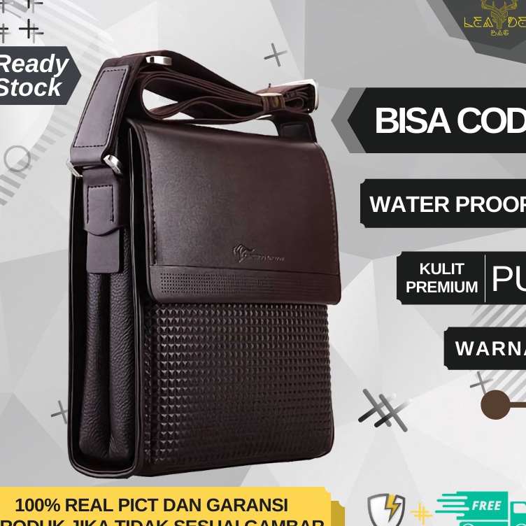 Maxi Promo Tas Selempang Kulit Pria Terbaru 221 Original Kangaroo Kingdom Premium Warna Coklat  Tas 