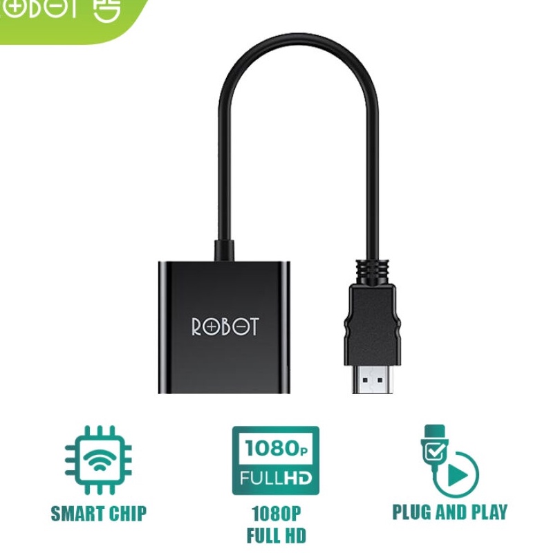 SIT ROBOT RHV1 Adapter Converter HDMI to VGA Projector Laptop  Garansi Resmi 1 tahun  T