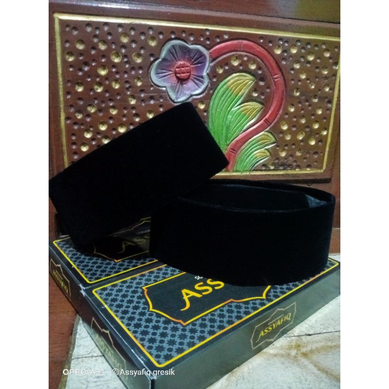 SONGKOK/PECI/KOPYAH HITAM POLOS AC BLUDRU HALUS TEBAL