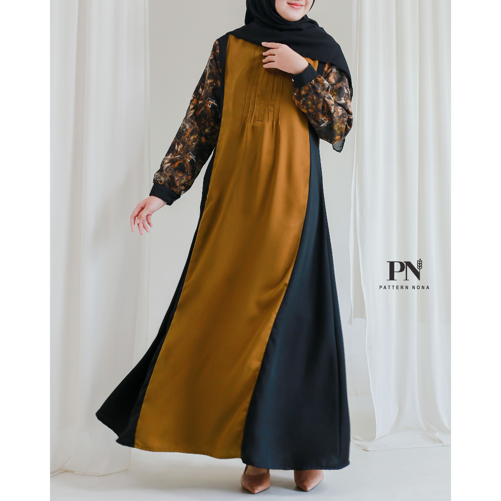 Pattern Nona Dress Marwah Lembut Flowy Premium