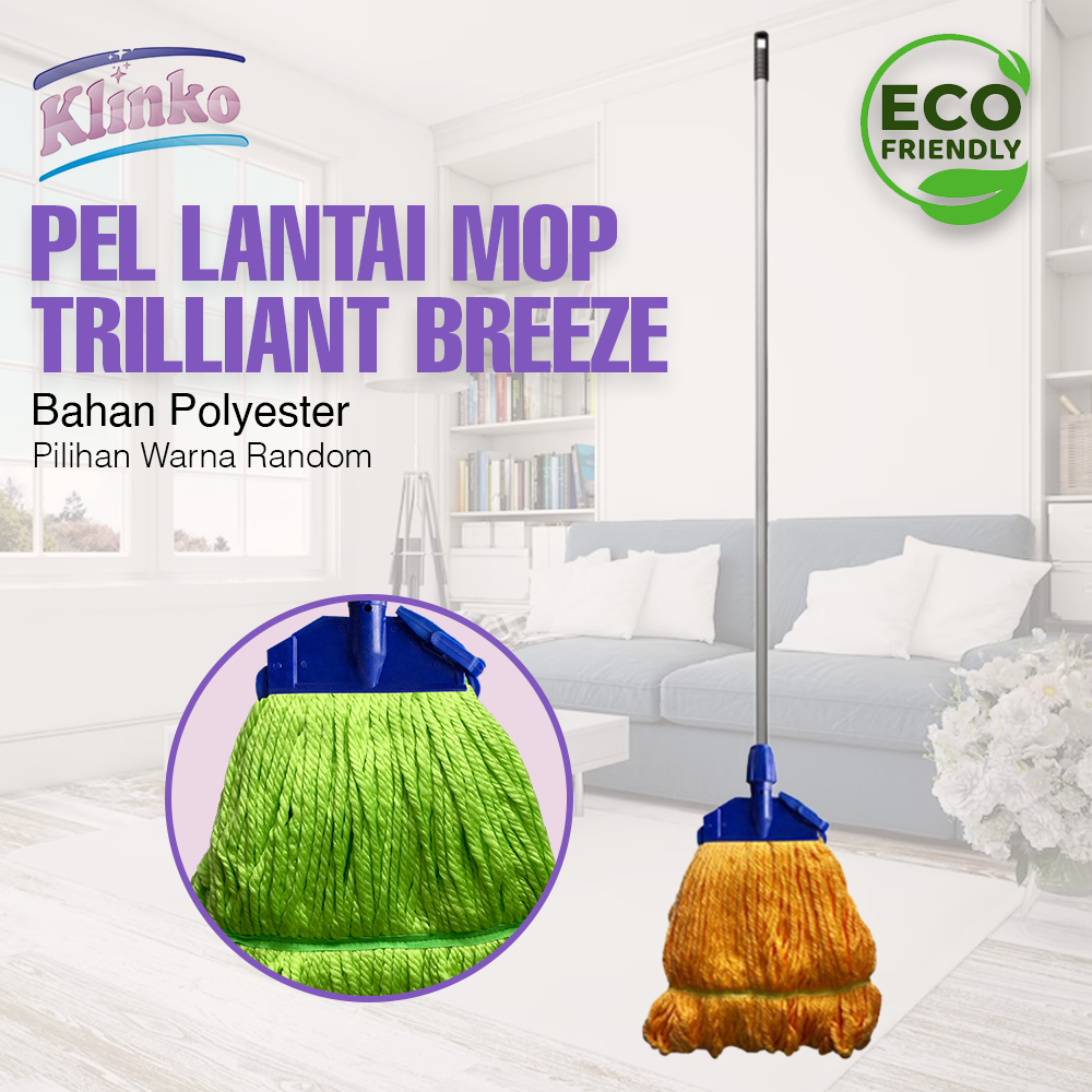 Tchome Alat Pel Lantai Mop Jepit Triliant Breeze pel benang Poliester Klinko