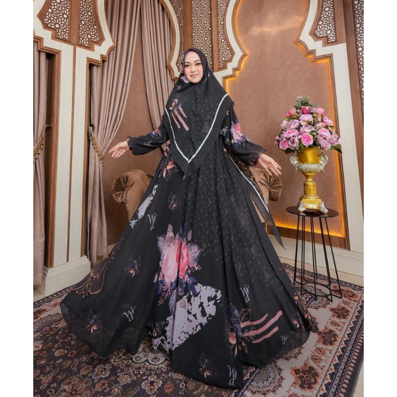 GAMIS SYARI FULL CERUTY PRINTING BY WARDIANA