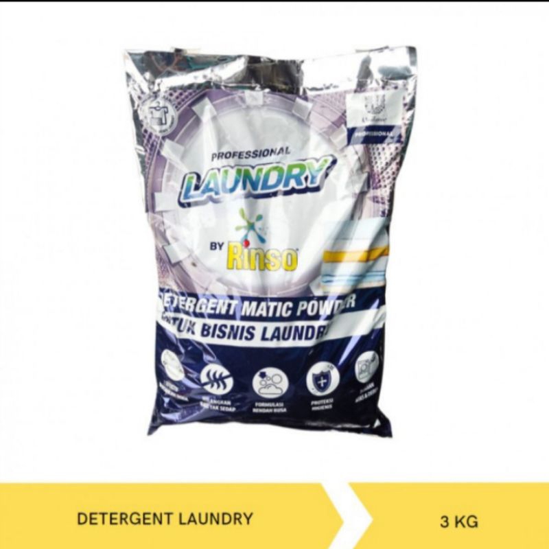 rinso matic profesional deterjen laundry kiloan bubuk 3 kilo
