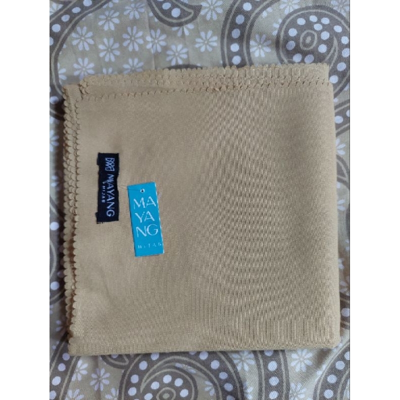 Mayang Hijab Voal Polos warna Khaki Muda + BONUS Saudia Hijau