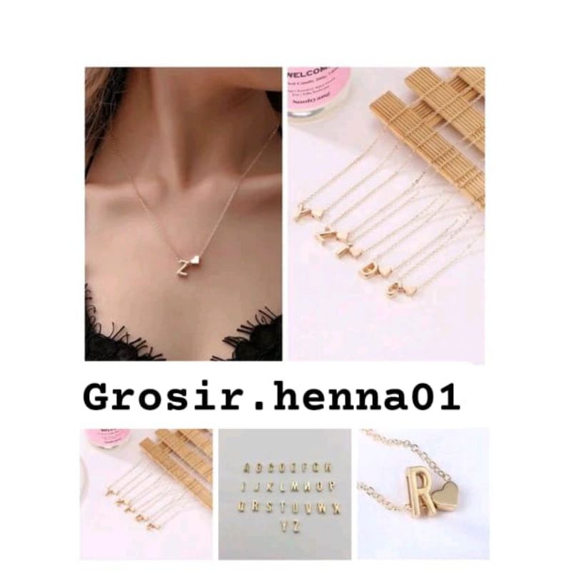 KALUNG HURUF ALFABET A-Z / KALUNG HURUF INISIAL NAMA / KALUNG WANITA INISIAL / KALUNG INISIAL NAMA W