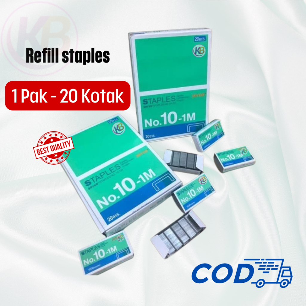 

1 Pak (20 box) / Isi Staples Kecil Joyko No.10 / Refill Staples / Isi Hekter / Cod / Toko Gemilang