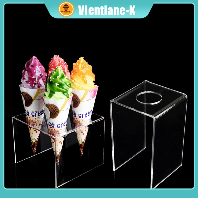 Holder Display Ice Cream Acrylic Akrilik Holder Es Krim Stand Ice Cone