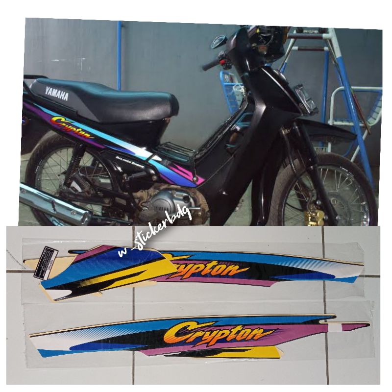 Striping Lis Yamaha Crypton 1997 Hitam Biru