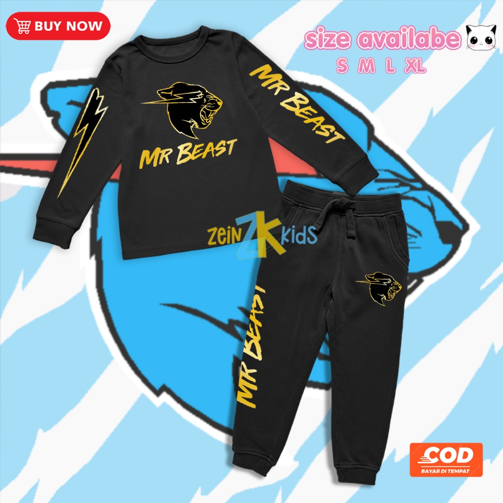 Setelan Anak MrBeast / Kaos Jogger MrBeast Anak