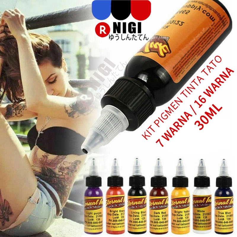 NIGI 16PCS 30ml Tinta Tato Permanen Tato Tinta Set Pigmen Tinta Tato Tintas