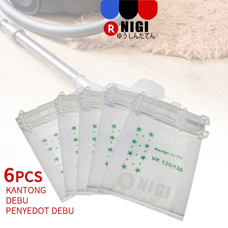 NIGI 12PCS Kantong Debu Dust Bag Vorwerk Vk135 Vk136 Dan FP135 FP136