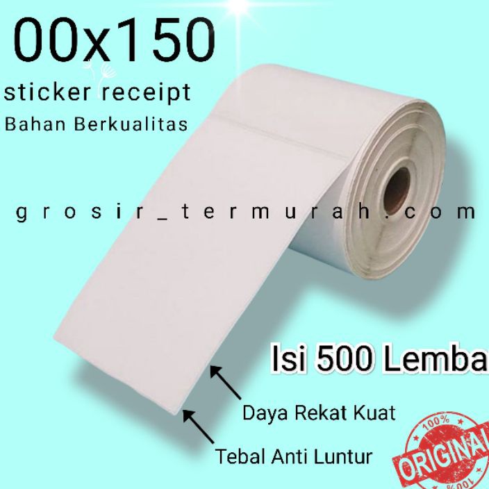 

1111 Kertas Label Thermal 1x15 mm isi 5 Pcs Label thermal barcode Roll A6