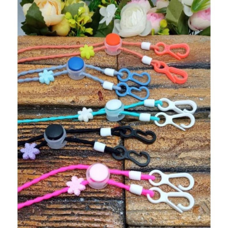 Kalung Mask Simple Filter Manik Salju Strap masker kekinian Simple Tali elastis Strap masker Murah a