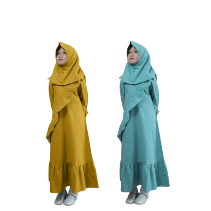 Nywan Apparel busana pakaian muslim Baju Gamis Fashion Anak perempuan 191911 lebaran 2024 umur 1,2,3,4,5,6,7,8,9,10,11,12 tahun