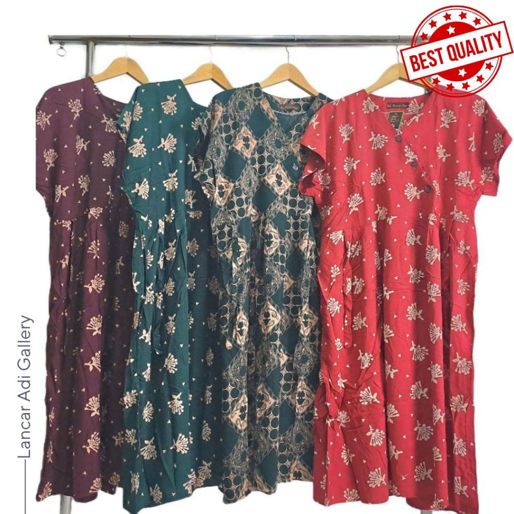 Kencana Ungu Daster Wanita Model Kimono Label Hitam