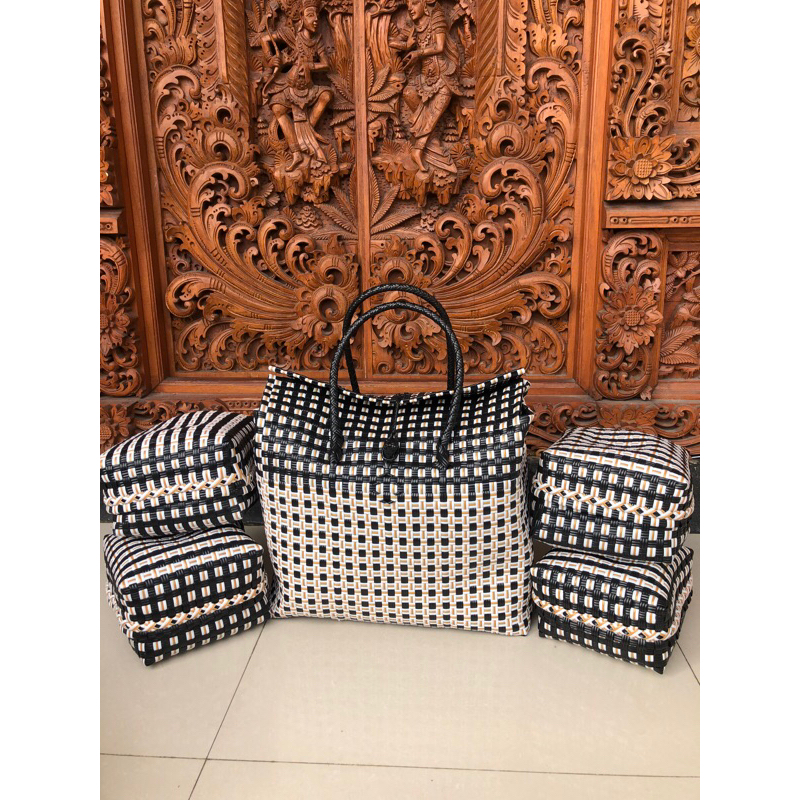 Tas anyam jali premium asli bali keben jali set 4 tutup