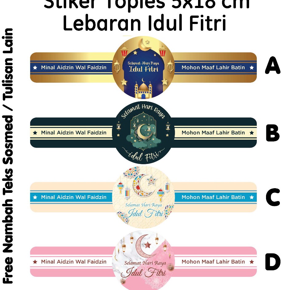 

PALING AMPUH 16 Pcs Stiker Toples lebaran Idul Fitri 5 x 18 cm