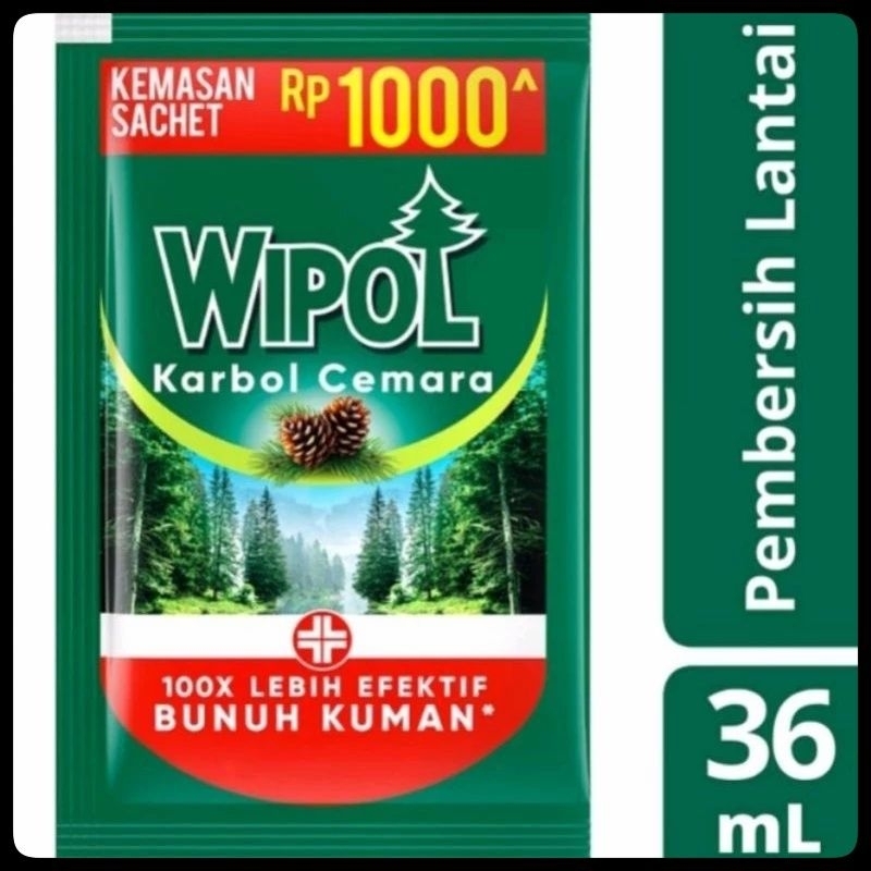 Wipol karbol cemara / Wipol karbol cemara 36ml / Wipol rencengan