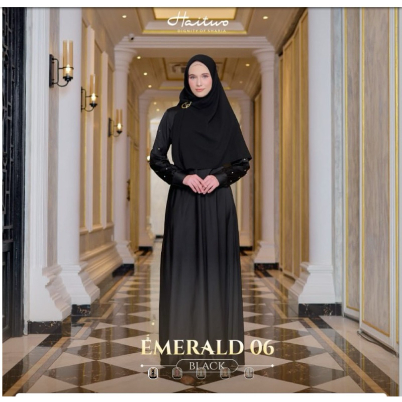 EMERALD 06 | DISKON GAMIS SET HIJAB HAITWO