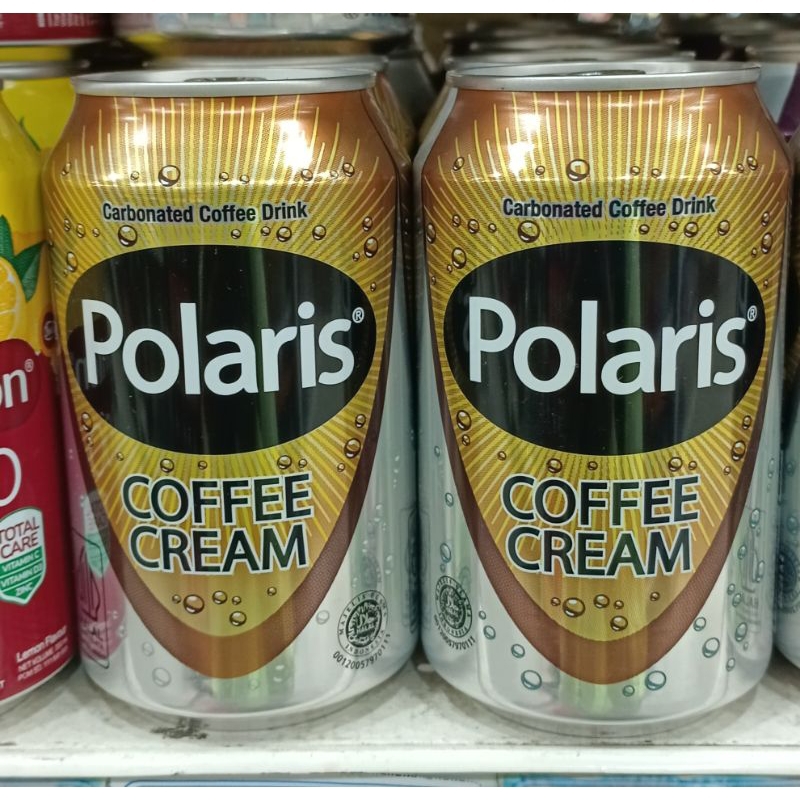 

Polaris coffee cream 330ml minuman ringan berkarbonasi rasa krim kopi air soda minum kaleng