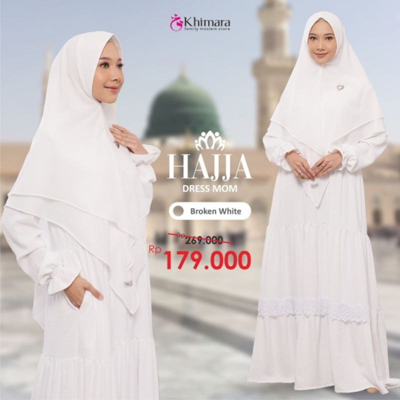 Gamis Haji Gamis Umroh Gamis Putih Hajja Dress Khimara Gamis Umroh Putih adem Gamis Haji Putih adem 