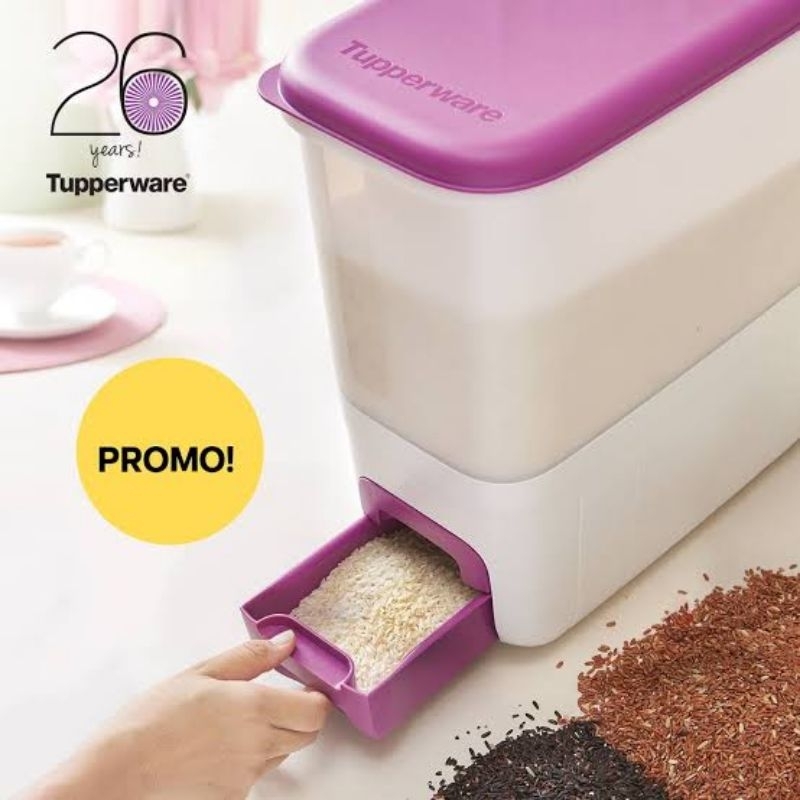 Tupperware Rice Smart 10 Kg - Purple / Storage Box Wadah Tempat Beras Dapur Higienis Ungu