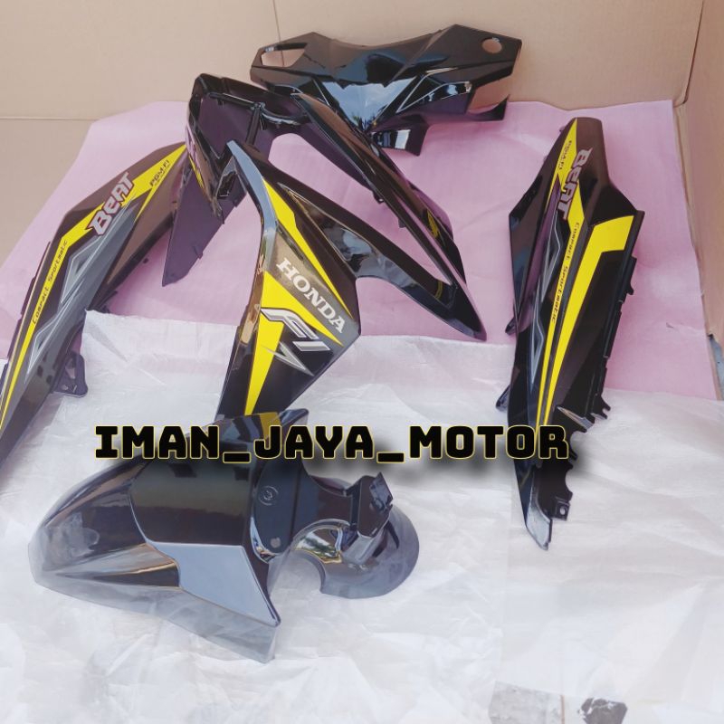 Full bodi halus beat fi 2014 stater kasar full hitam berstriping corak kuning