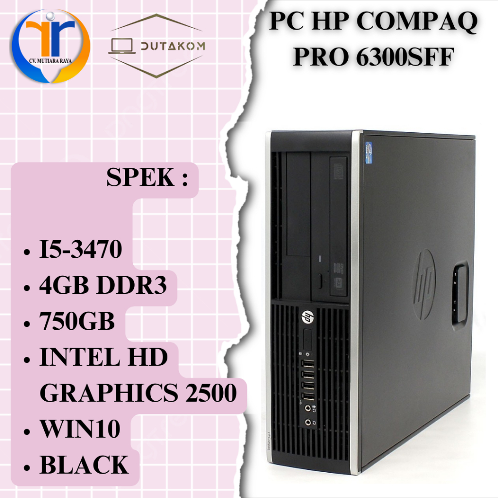 PC HP COMPAQ PRO 6300SFF (WARNA BLACK)