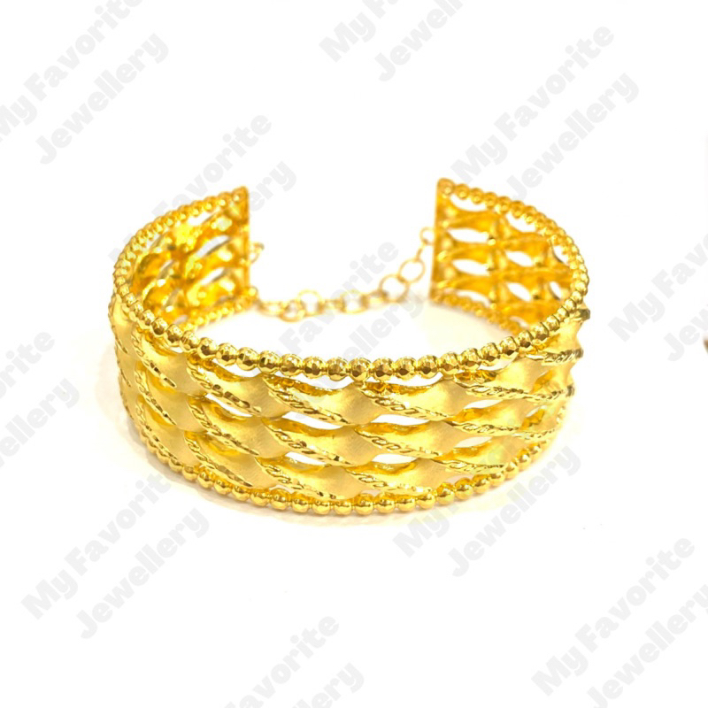 Gelang Srikandi Bambu Susun Emas Asli Kadar 700