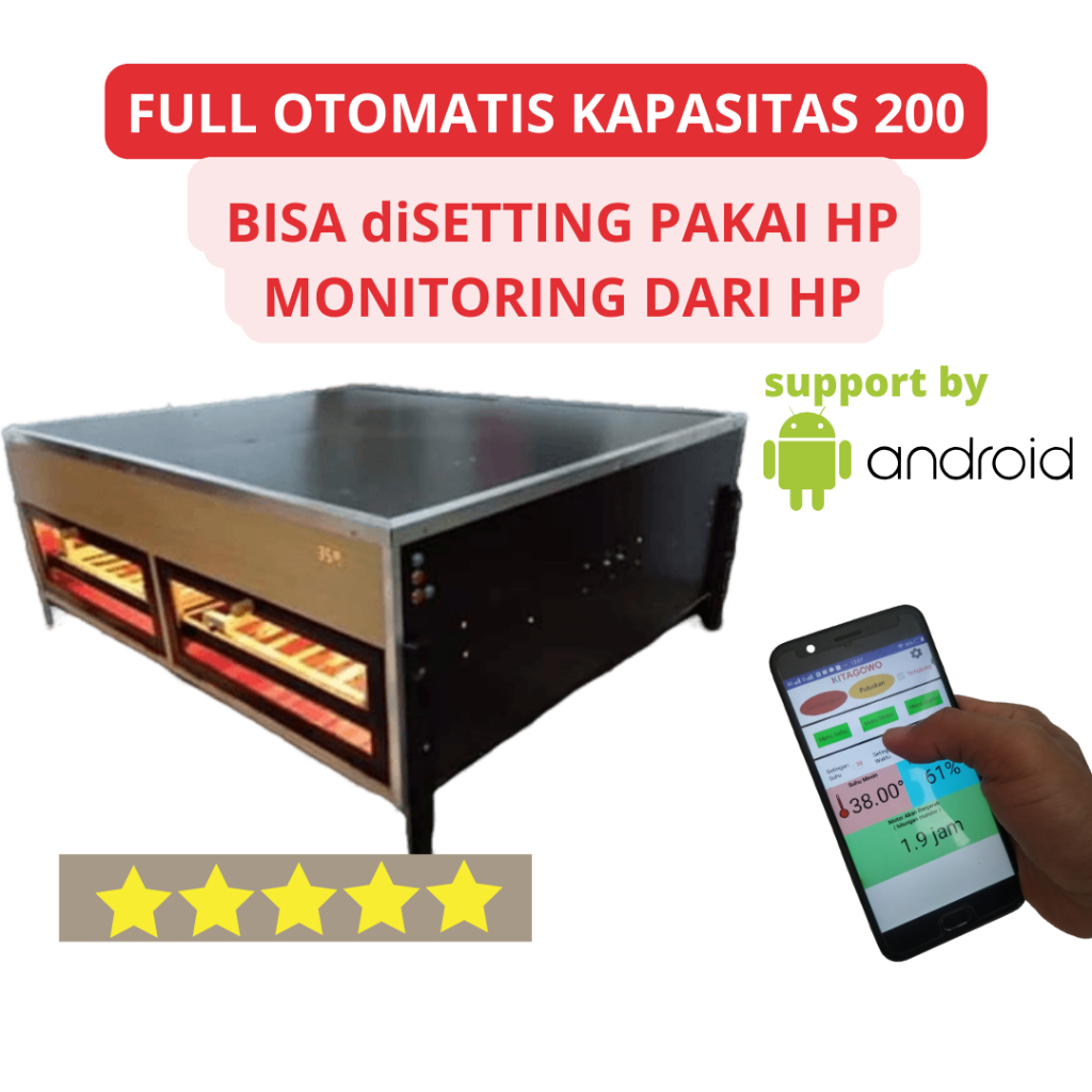 Mesin Penetas Telur Full Otomatis KITAGOWO AT-200 D / SMART INCUBATOR