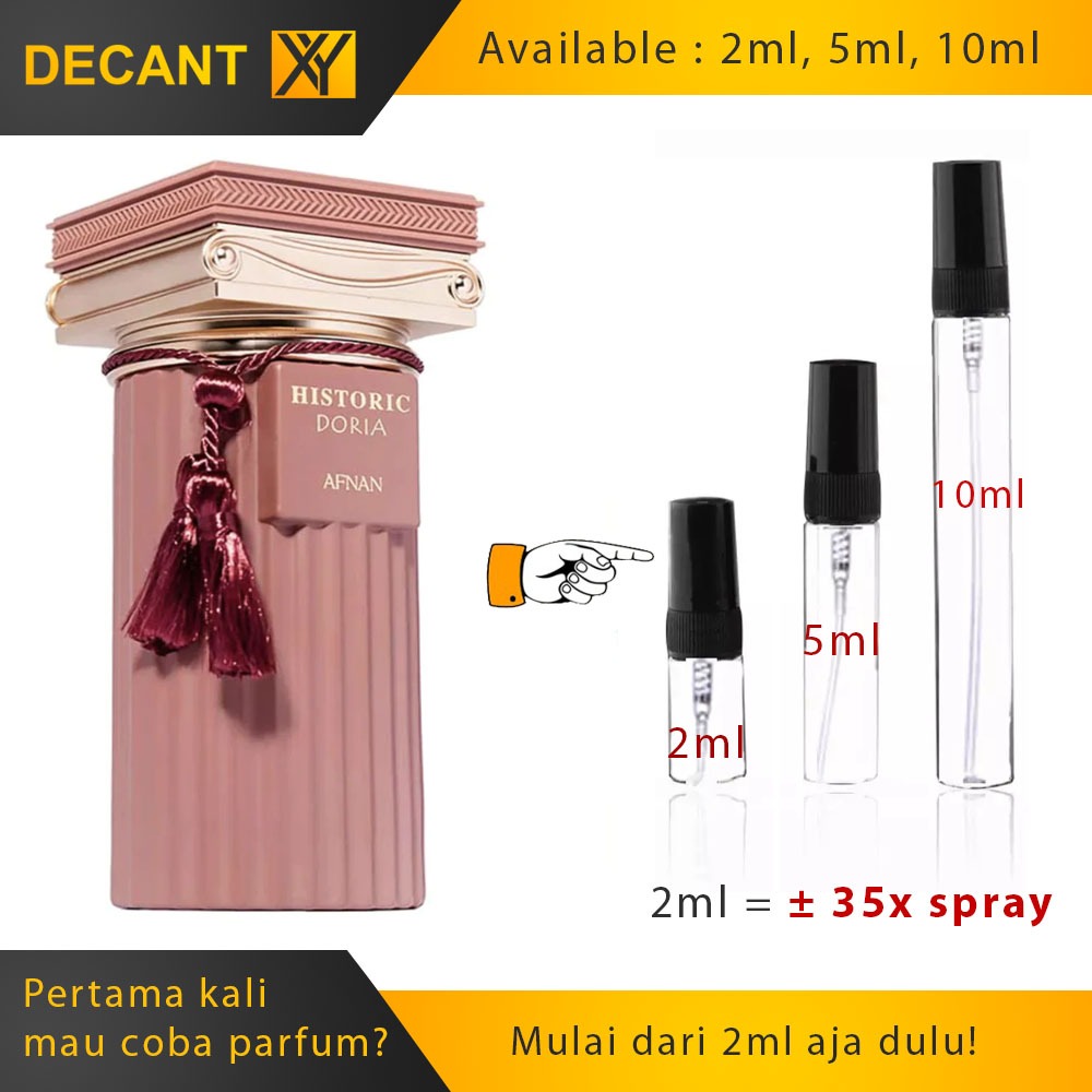 Decant Afnan Historic Doria EDP for Unisex 2ml 5ml 10ml