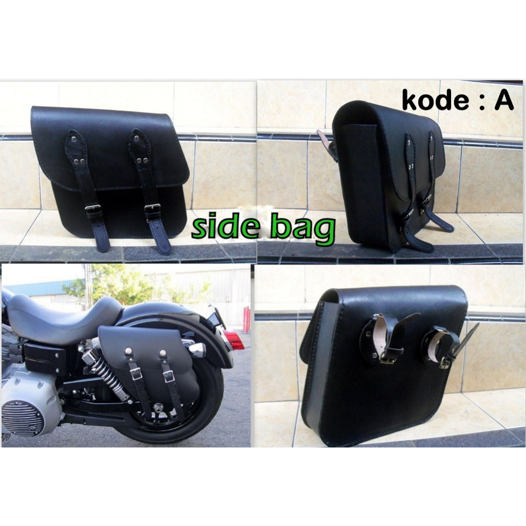 TAS MOTOR KULIT - TAS SAMPING MOTOR ASLI KULIT - SIDEBAG MOTOR (kode AA)