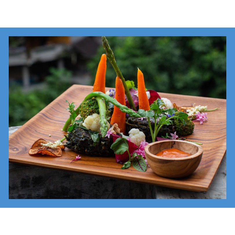 Piring Kayu Jati kotak / Piring Liuk Makan Jati / Piring Jati set