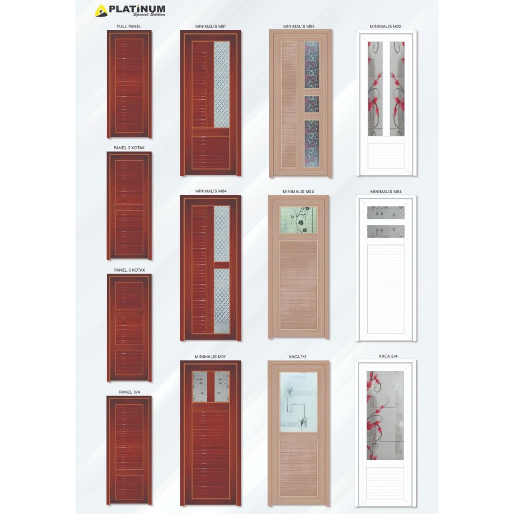 PINTU KAMAR / KAMAR MANDI UPVC PLATINUM SPESIAL EDITION (SE) KUNCI BULAT