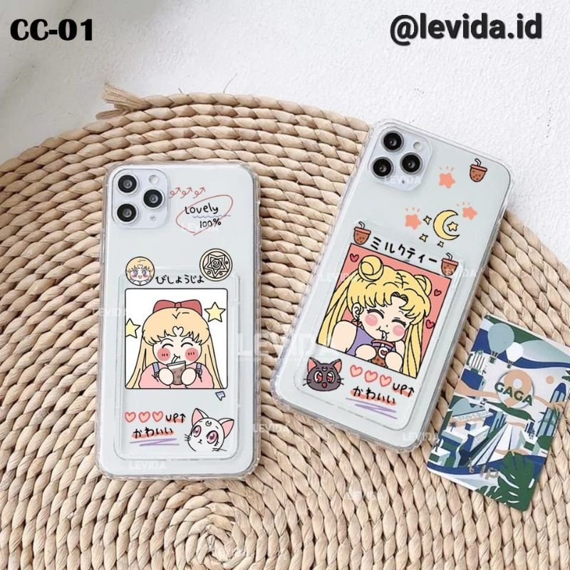 Iphone Xr Iphone Iphone Xs Max Case Slot Kartu / Card Case Bening Gambar CC-01 Iphone Xr Iphone Ipho