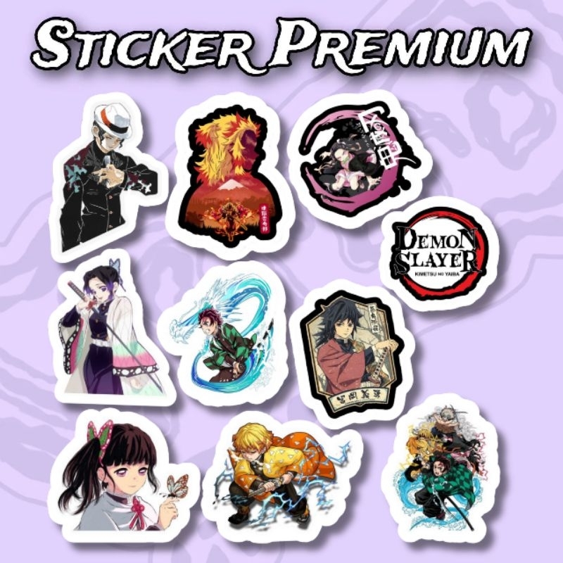 

Sticker Anime Demon Slayer Kimetsu no yaiba Pack 10pcs Premium Waterproof
