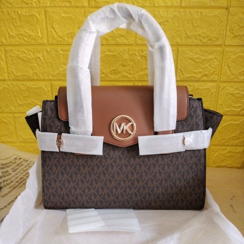 Tas MK Carmen Satchel Signature brown