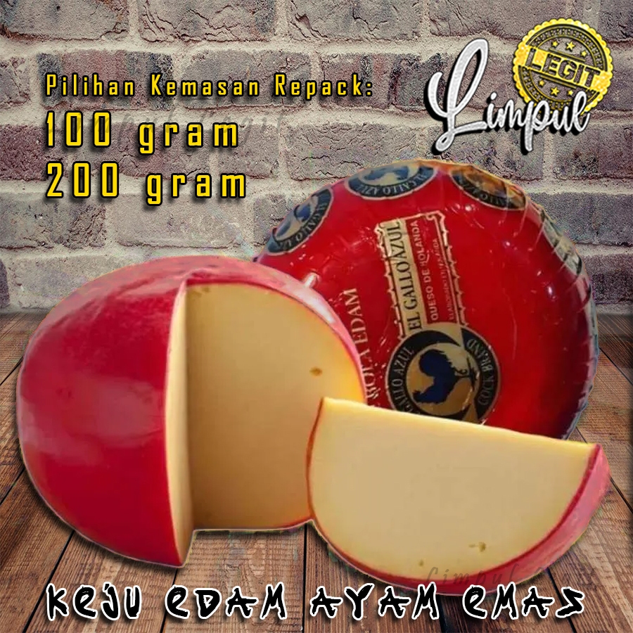 

Repack Keju Edam Ayam Emas Bola Holland Cock Brand Keju Ayam Edam Cheese Ball