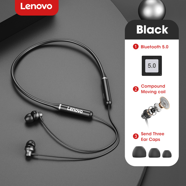 A1 Thinkplus Lenovo XE05 Neckband Sport Headset Bluetooth Bass Stereo Mic IPX5 Waterproof Headphone