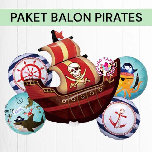 Paket Balon PIRATES / Dekorasi Ulang Tahun Bajak Laut One Piece Kapal
