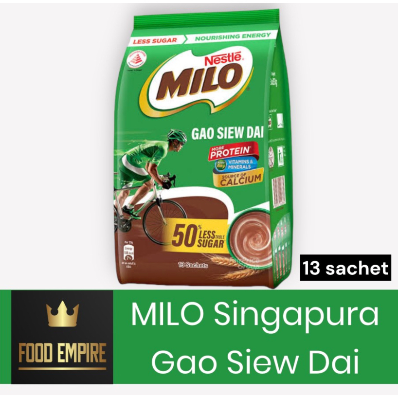 

MILO Gao Siew Dai | 50 % Less Sugar | Milo Singapore isi 13 Sachet
