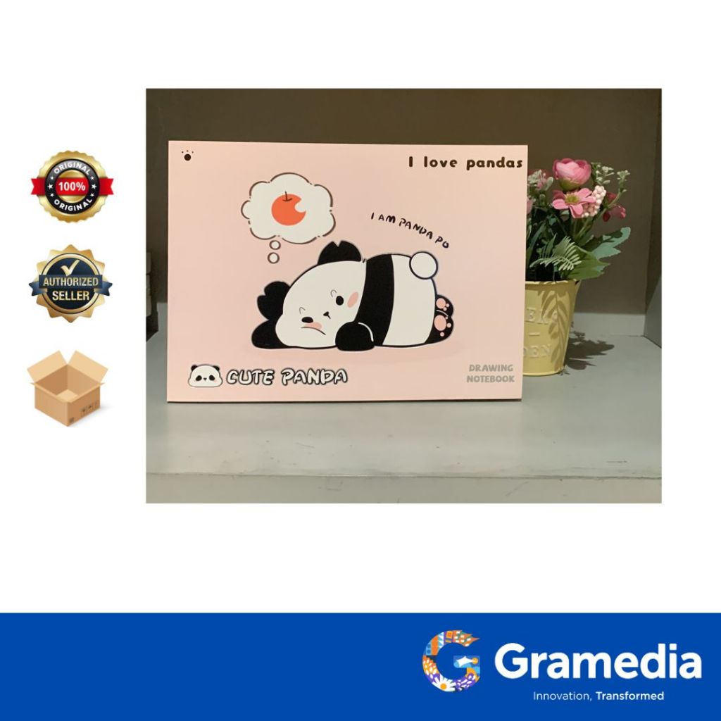 

Gramedia surabaya - kako cute panda drawing book a4 pink