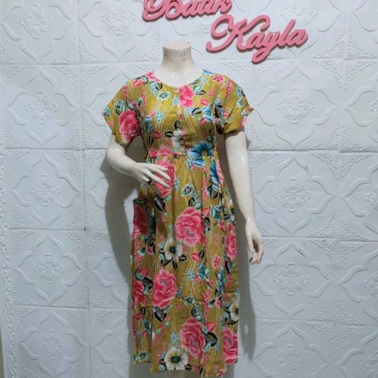 DASTER KENCANA UNGU Tali 4 di pinggang busui/daster cibi batik/baju tidur/kencana ungu asli/label bi