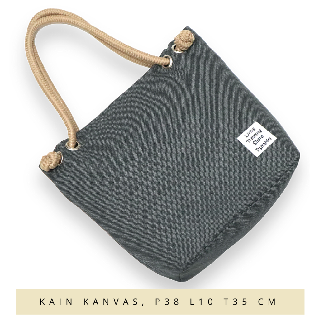 	 COD dan Free Ongkir Jual Tas Totebag Kuliah Kondangan Jalan Jalan Tote Kanvas Warna Tali Sumbu Tambang Tebal	